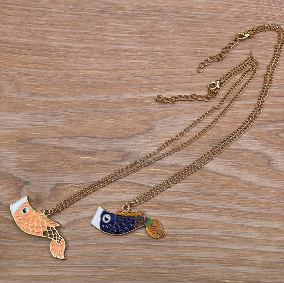 Koi Fish Carp Feng Shui Far East Layer Trendy Necklaces - Picture 14 of 16